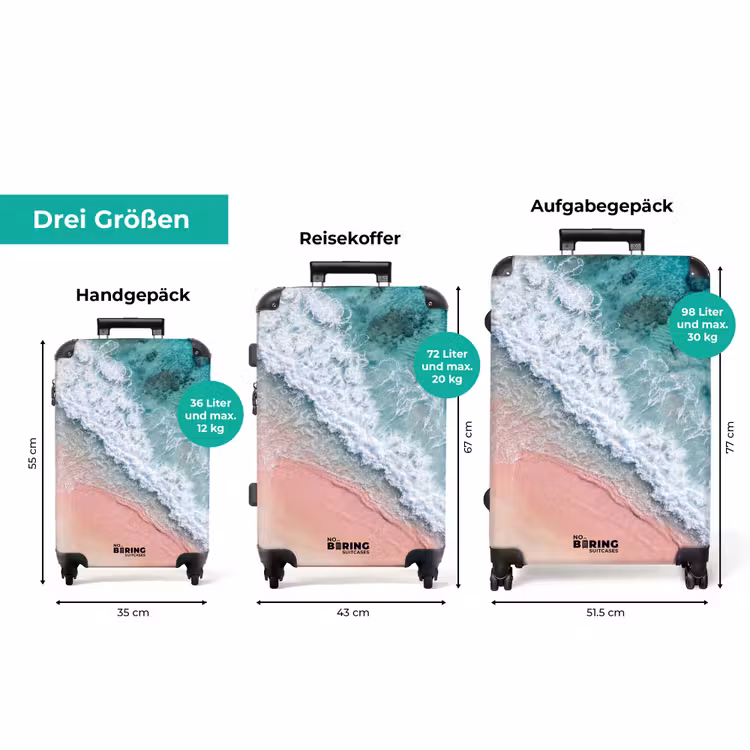 Koffer - Strand – Ozean – Wellen – Rosa Sand – Natur — 3