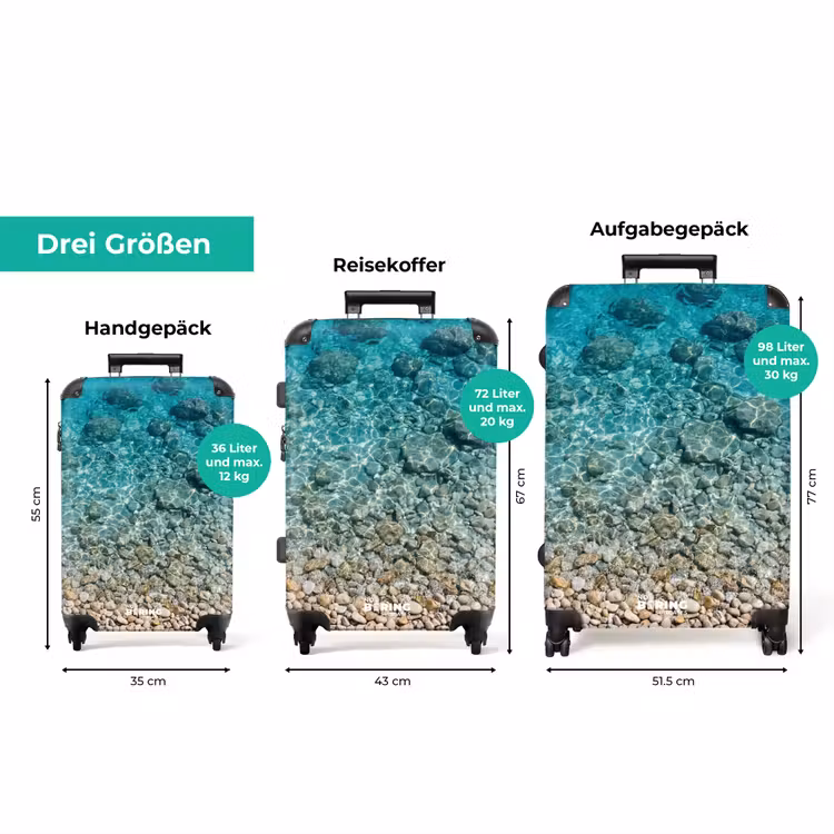 Koffer - Wasser – Kieselsteine – Natur – Lebendig – Türkis — 3