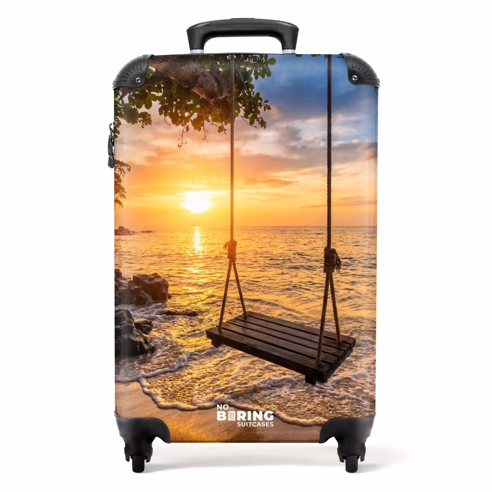 Koffer - Schaukel – Strand – Sonnenuntergang – Natur – Orange — 1