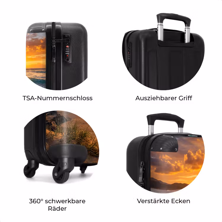 Koffer - Strand – Sonnenuntergang – Wellen – Natur – Orange — 8