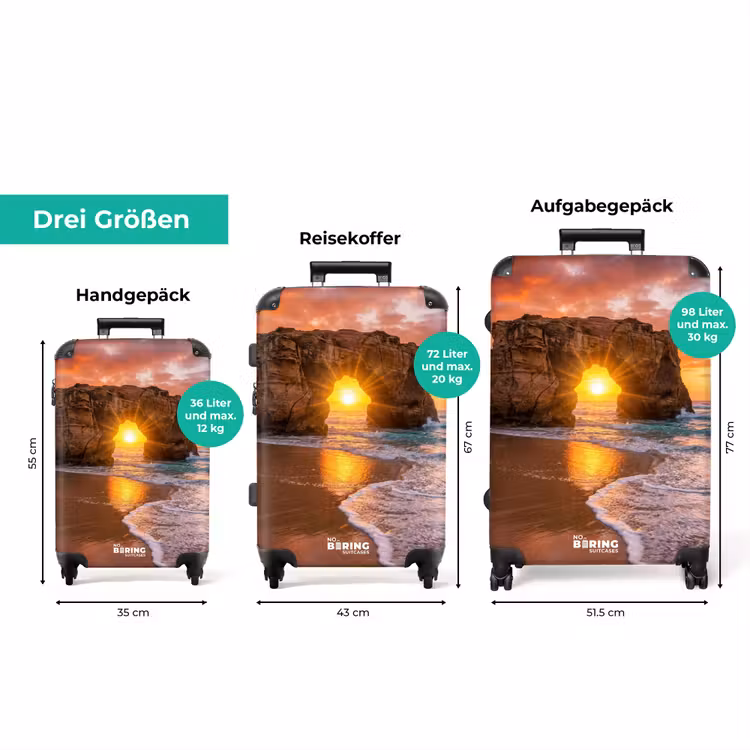 Koffer - Küste – Felsen – Sonnenuntergang – Meer – Natur — 3