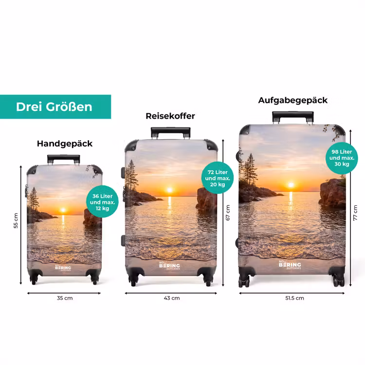 Koffer - Sonnenuntergang – Küste – Wasser – Natur – Orange — 3