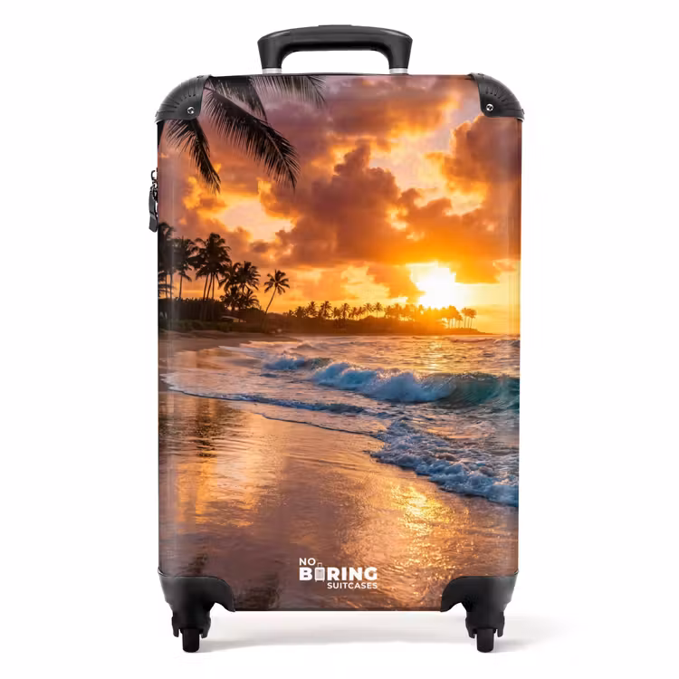 Koffer - Strand – Sonnenaufgang – Tropisch – Natur – Orange — 1