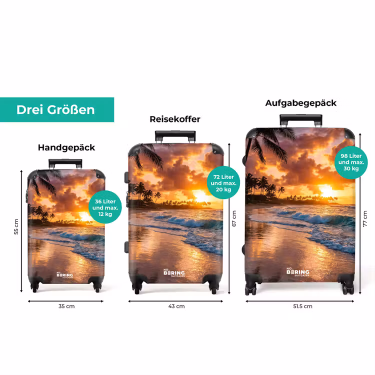 Koffer - Strand – Sonnenaufgang – Tropisch – Natur – Orange — 3