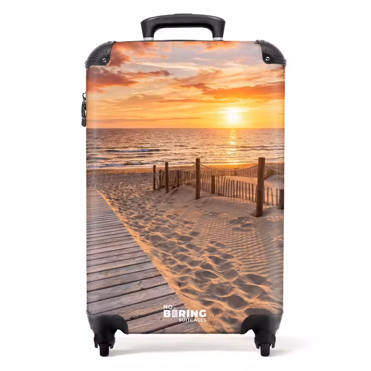 Koffer - Strand – Sonnenuntergang – Meer – Natur – Orange — 1