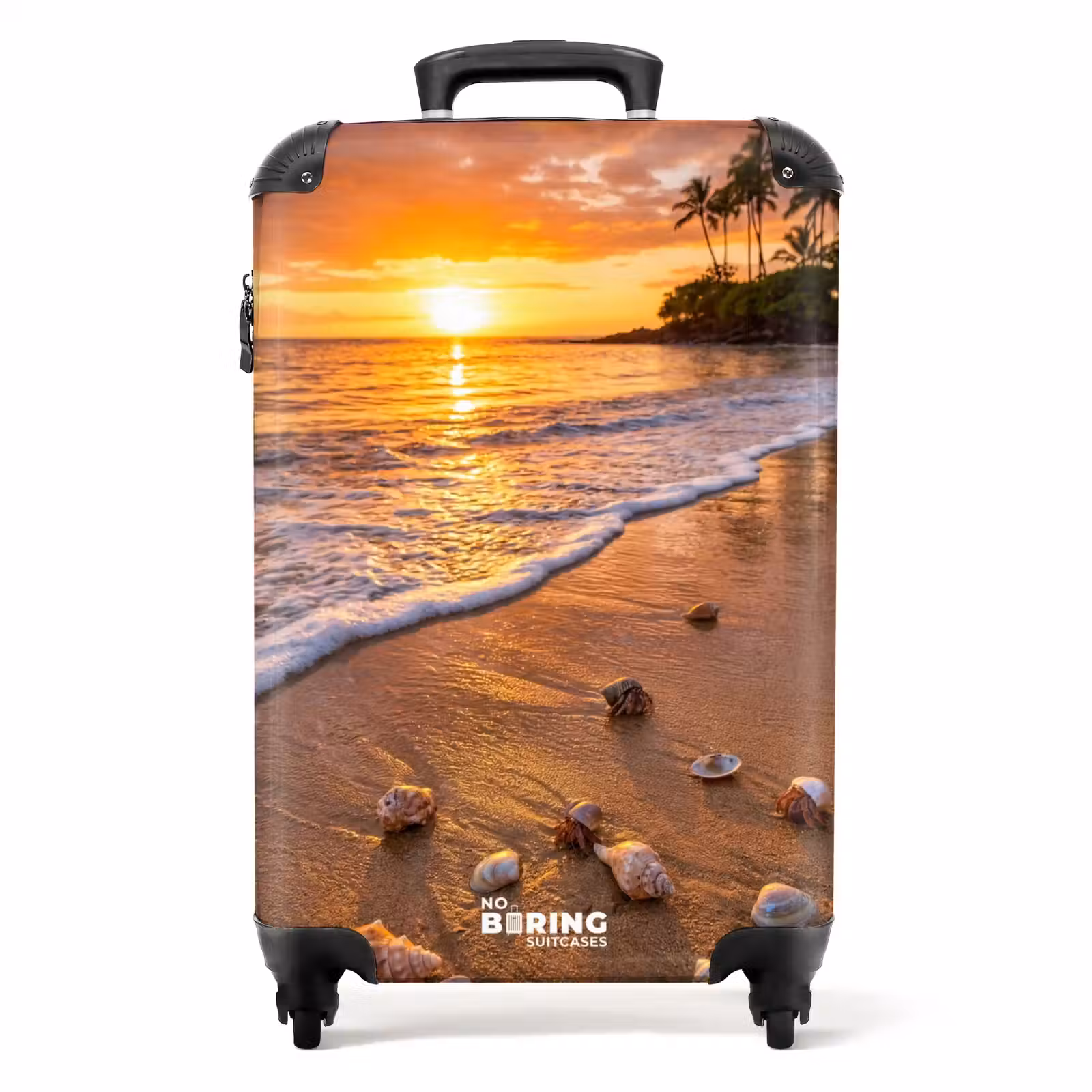 Koffer - Strand – Sonnenuntergang – Palmen – Natur – Orange — 1