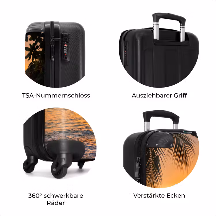 Koffer - Meer – Sonnenuntergang – Boot – Natur – Orange — 8