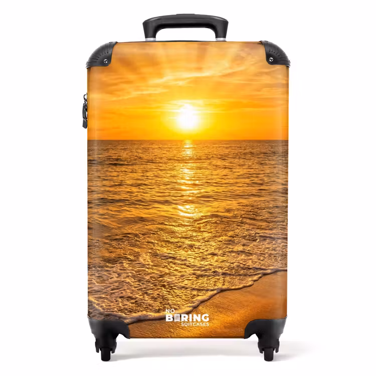 Koffer - Meer – Sonnenuntergang – Wellen – Küste – Orange — 1