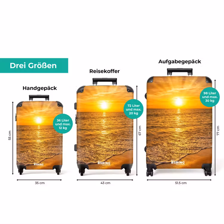 Koffer - Meer – Sonnenuntergang – Wellen – Küste – Orange — 3