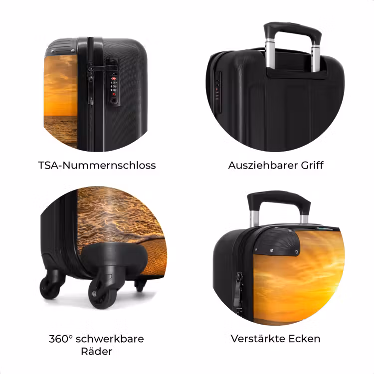 Koffer - Meer – Sonnenuntergang – Wellen – Küste – Orange — 8