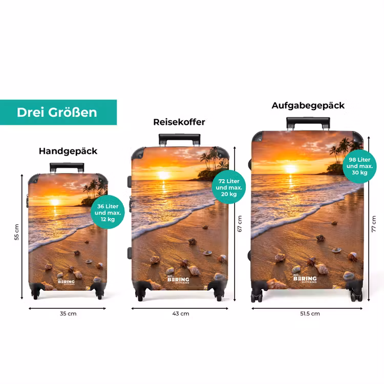 Koffer - Strand – Sonnenuntergang – Palmen – Natur – Orange — 3