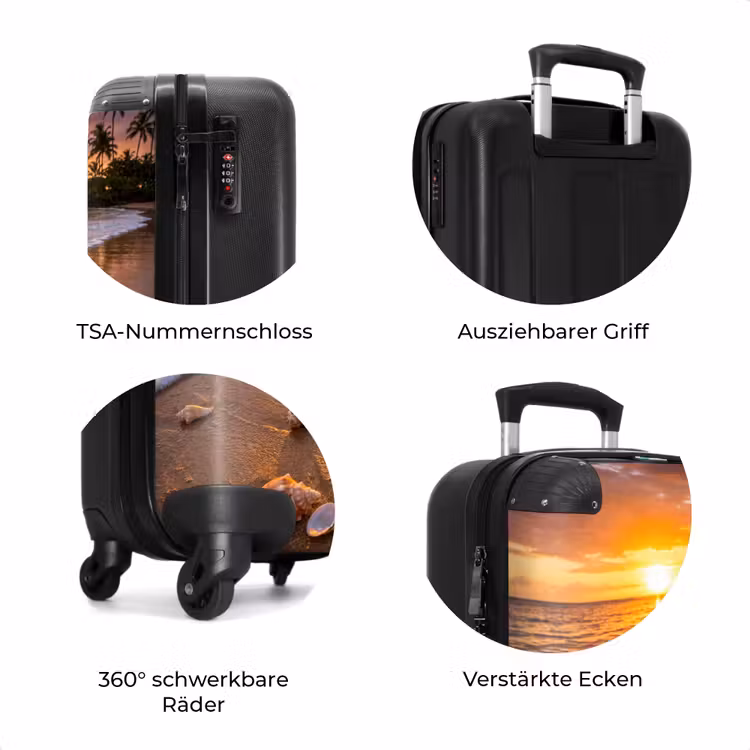 Koffer - Strand – Sonnenuntergang – Palmen – Natur – Orange — 8