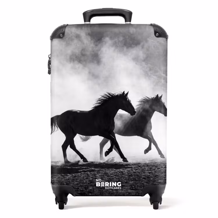 Koffer - Pferd – Stoff – Schwarz-Weiß – Tiere — 1