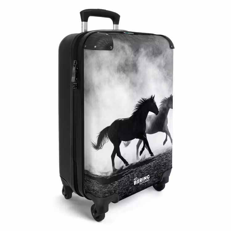 Koffer - Pferd – Stoff – Schwarz-Weiß – Tiere — 2
