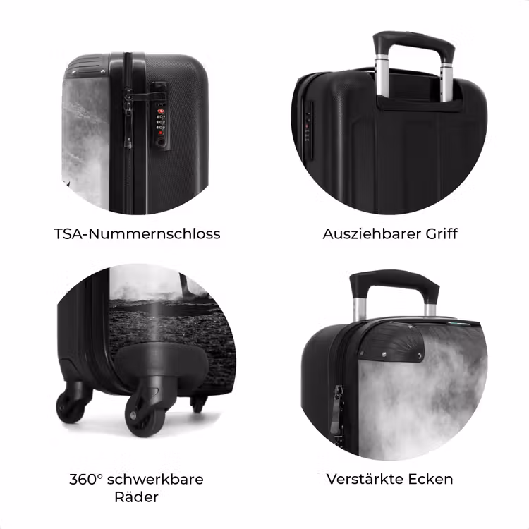 Koffer - Pferd – Stoff – Schwarz-Weiß – Tiere — 8