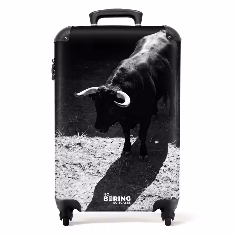 Koffer - Stier – Schatten – Tiere – Kontrast – Schwarz-Weiß — 1