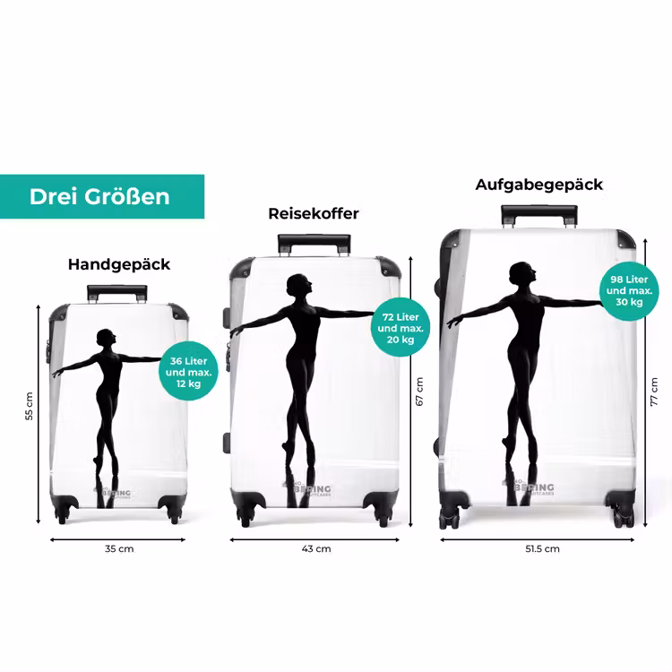 Koffer - Tänzerin – Silhouette – Kunst – Modern – Schwarz-Weiß — 3