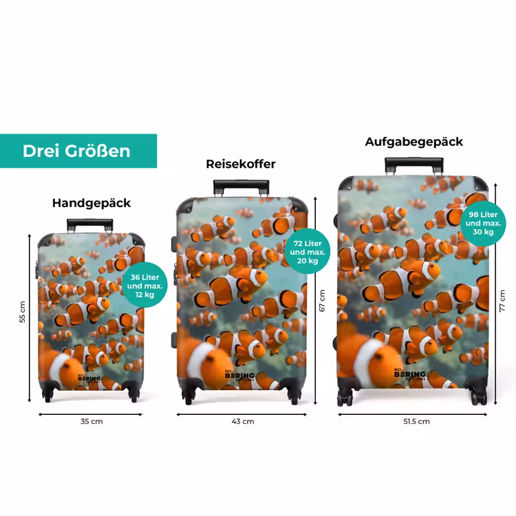Koffer - Fisch – Schwarm – Unterwasser – Tiere – Orange — 3