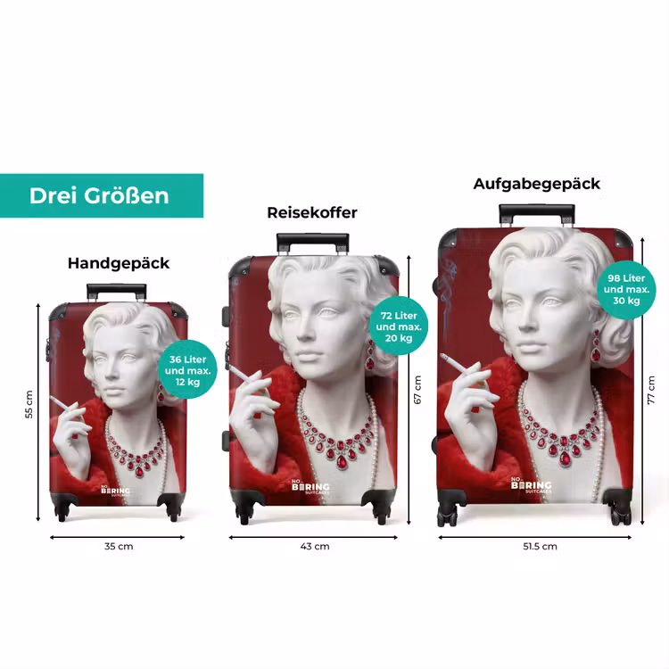 Koffer - Damen – Pelzmantel – Mode – Klassisch – Rot — 3