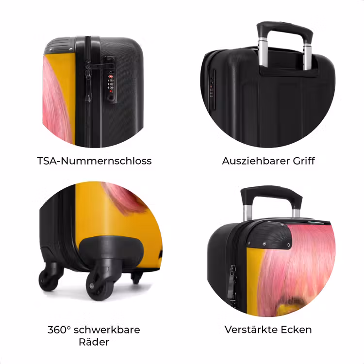 Koffer - Frau – Porträt – Abstrakt – Farbenfroh – Gelb — 8
