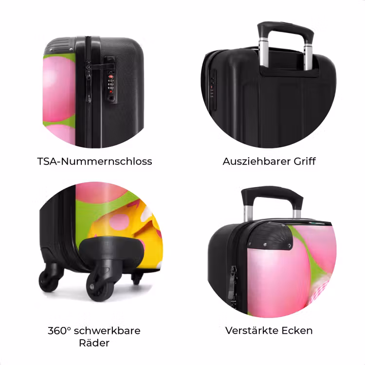 Koffer - Mensch – Luftballons – Party – Bunt – Rosa — 8