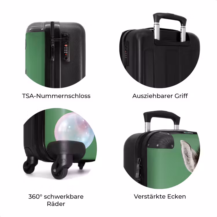 Koffer - Tier – Brille – Glocke – Modern – Grün — 8