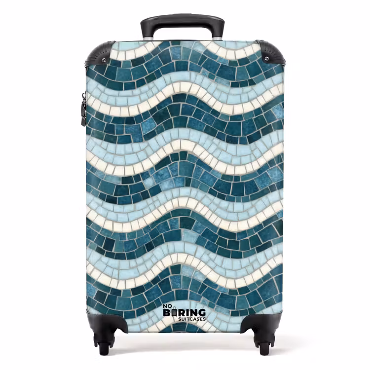 Koffer - Blau – Weiß – Mosaik – Gewellt — 1