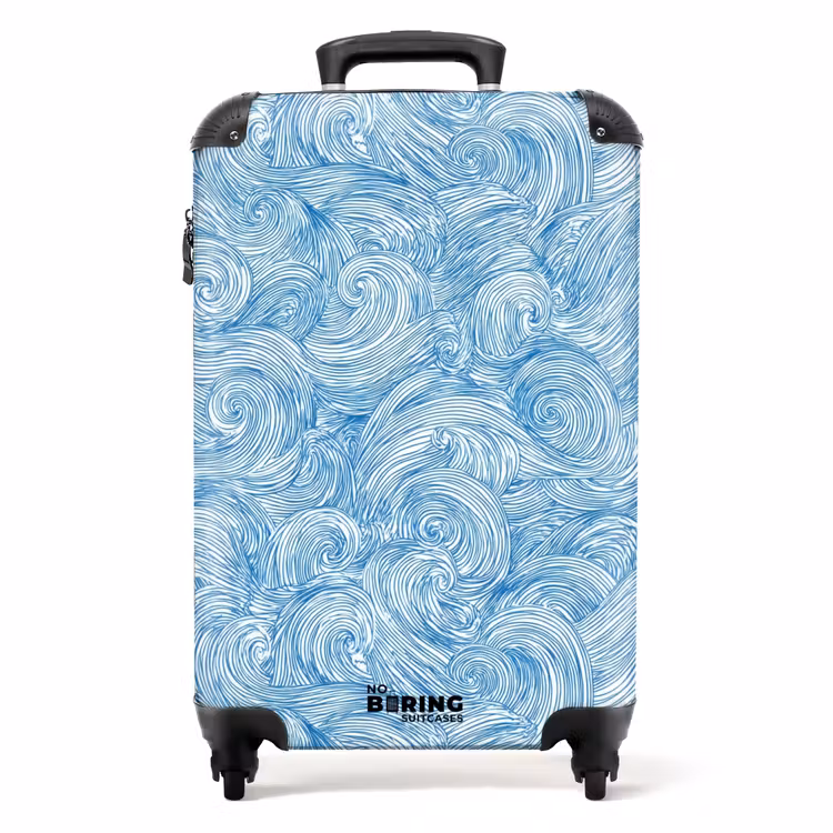 Koffer - Blau – Weiß – Spirale – Wellen – Linien — 1