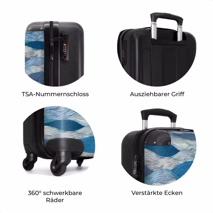 Koffer - Gemustert – Blau – Weiß – Gewellt – Gestreift — 8