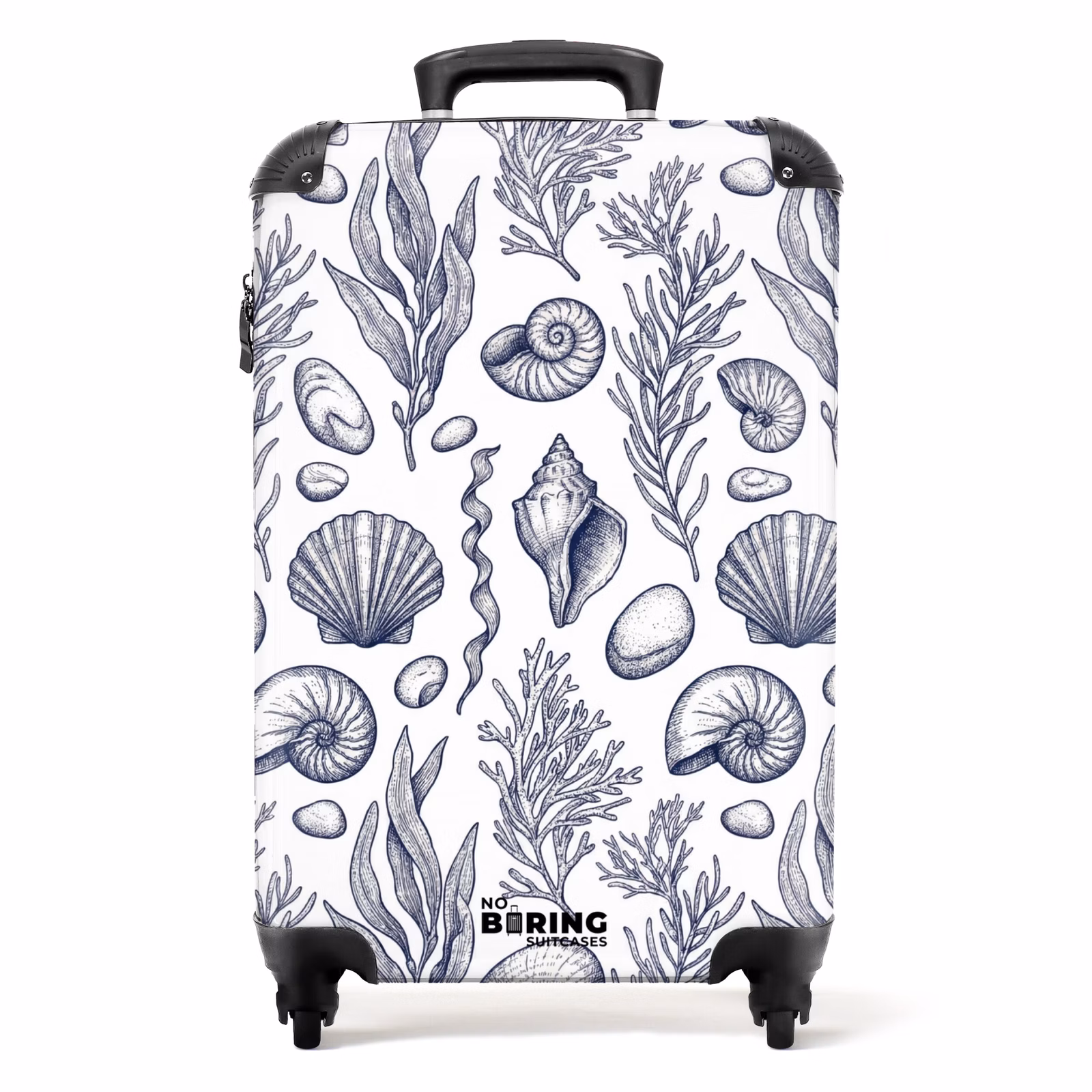 Koffer - Muscheln – Seetang – Ozean – Illustration – Blau — 1