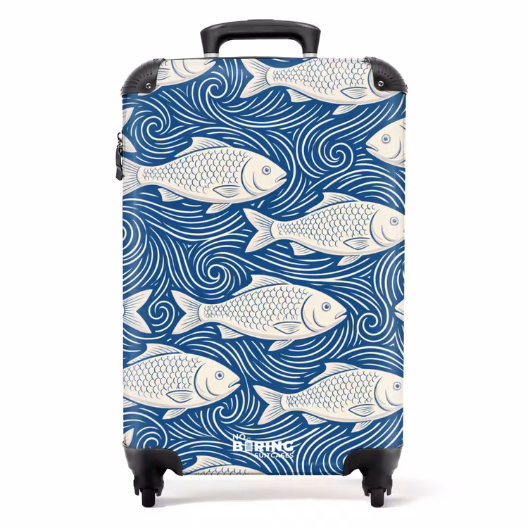 Koffer - Fisch – Wasser – Muster – Grafik – Blau — 1