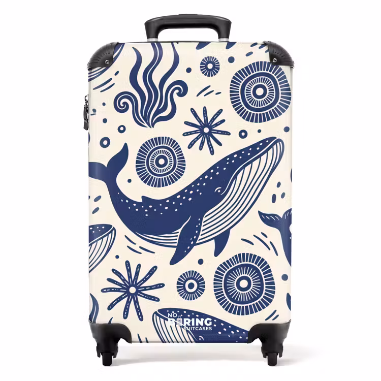 Koffer - Wal – Unterwasser – Tiere – Abstrakt – Blau — 1