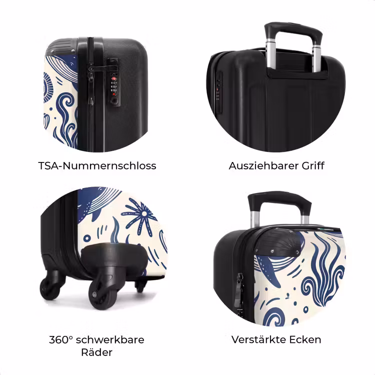 Koffer - Wal – Unterwasser – Tiere – Abstrakt – Blau — 8
