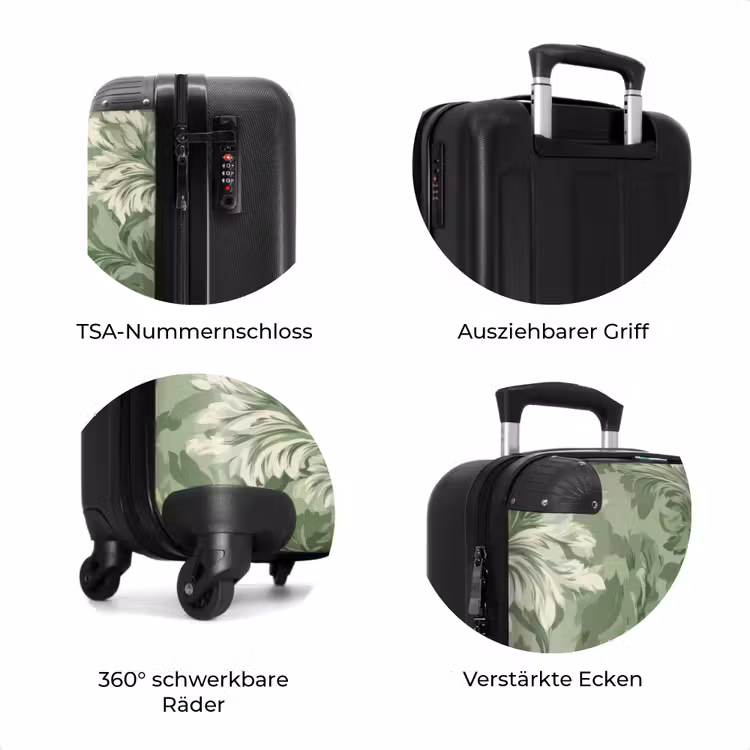 Koffer - Anmutig – Hellgrün – Pflanzen – Muster – Tailliert — 8