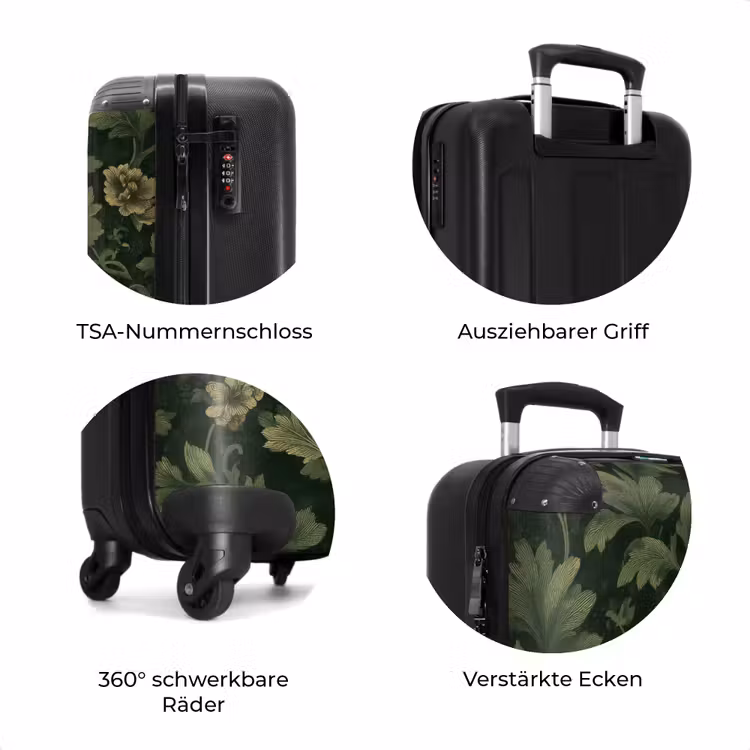Koffer - Dunkel – Grün – Gold – Botanisch — 8