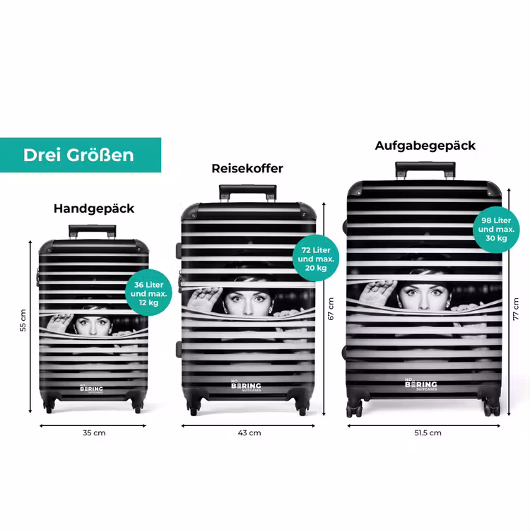 Koffer - Frau – Jalousien – Porträt – Schwarz-Weiß — 3