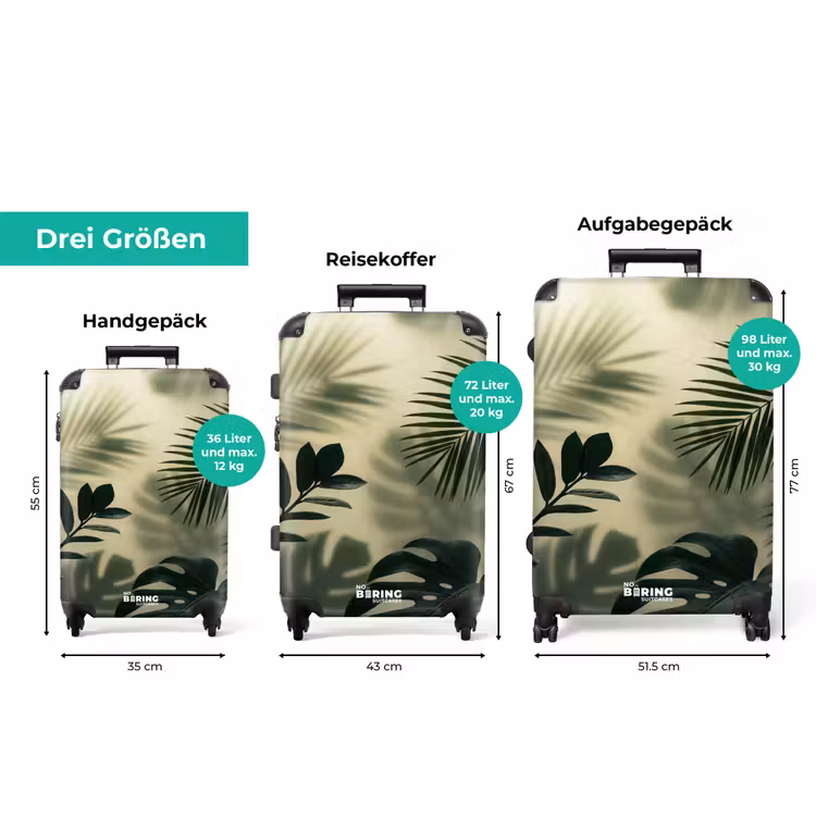 Koffer - Pflanzen – Blätter – Schatten – Grün – Modern — 3