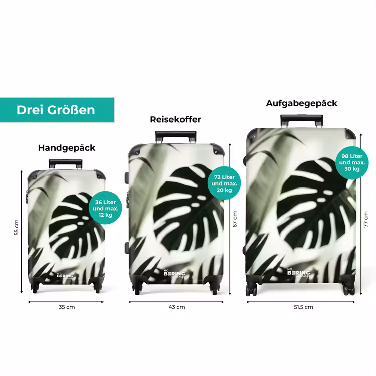 Koffer - Pflanzen – Blätter – Natur – Minimalistisch – Grün — 3