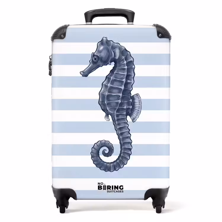 Koffer - Fisch – Ozean – Illustration – Blau – Streifen — 1