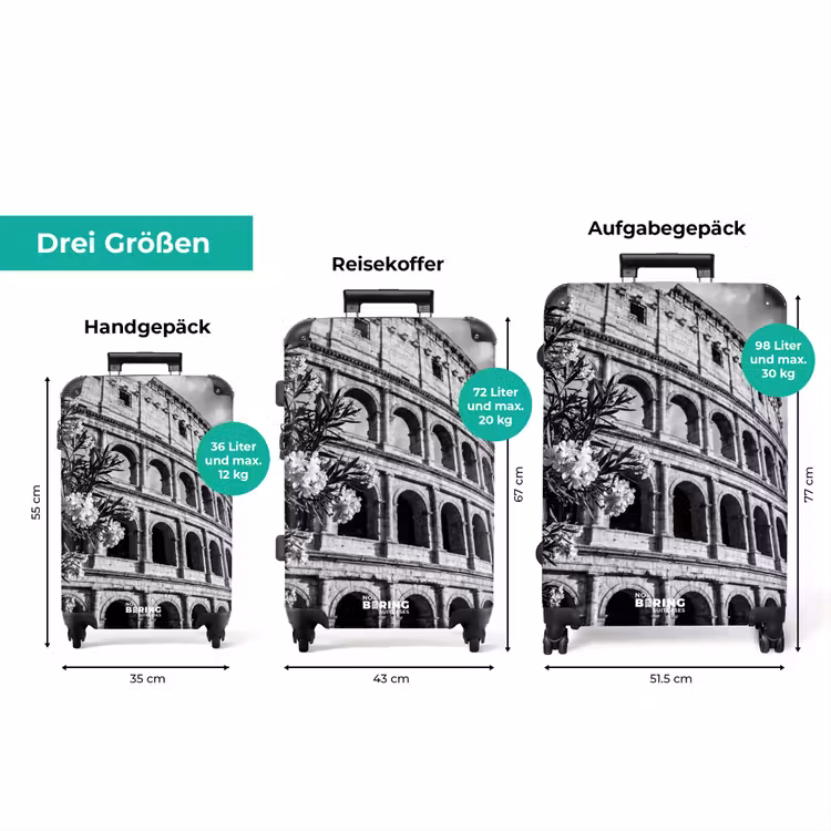 Koffer - Architektur – Kolosseum – Rom – Historisch – Schwarz-Weiß — 3