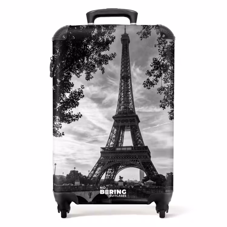Koffer - Eiffelturm – Paris – Fluss – Architektur – Schwarz-Weiß — 1