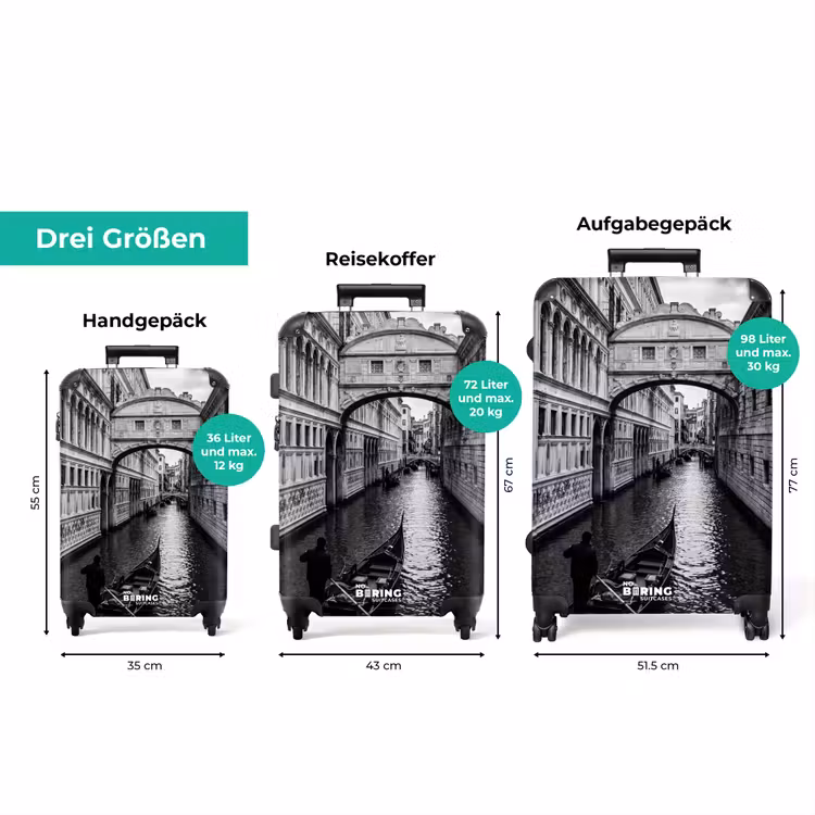 Koffer - Boot – Wasserstraße – Stadt – Schwarz – Weiß – Architektur — 3