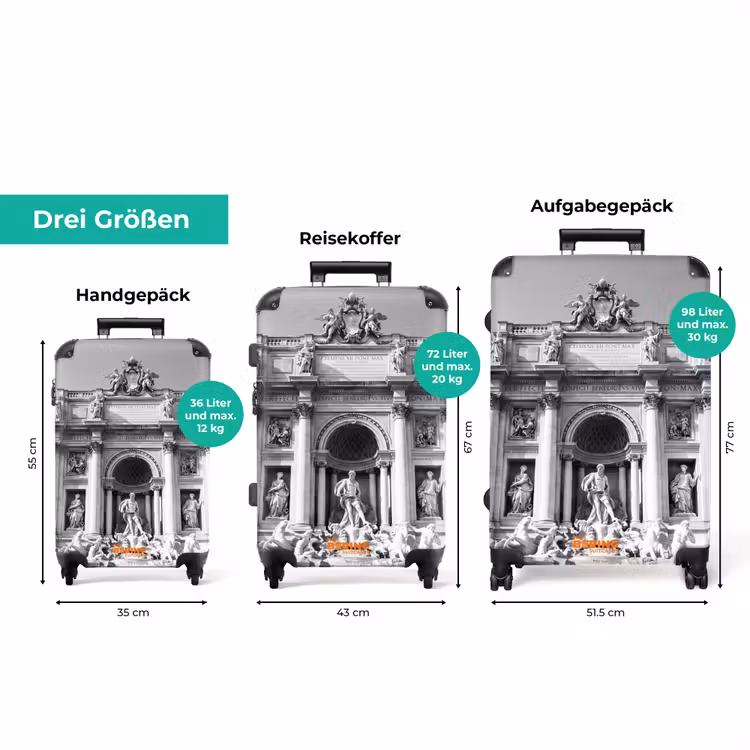 Koffer - Brunnen – Skulpturen – Architektur – Schwarz-Weiß — 3