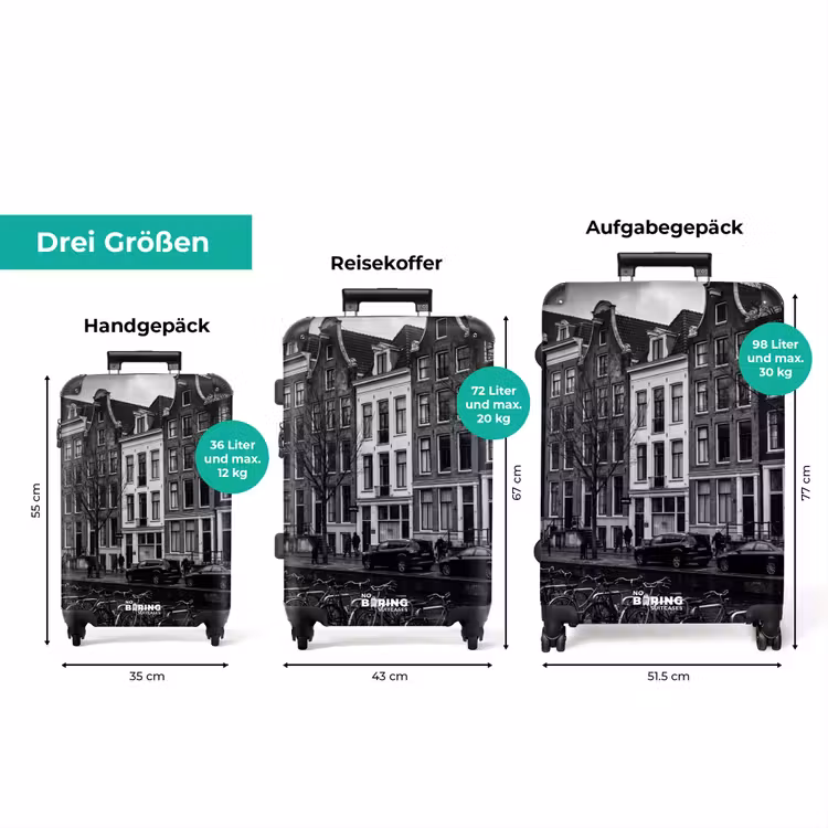 Koffer - Haus – Kanal – Amsterdam – Architektur – Schwarz-Weiß — 3