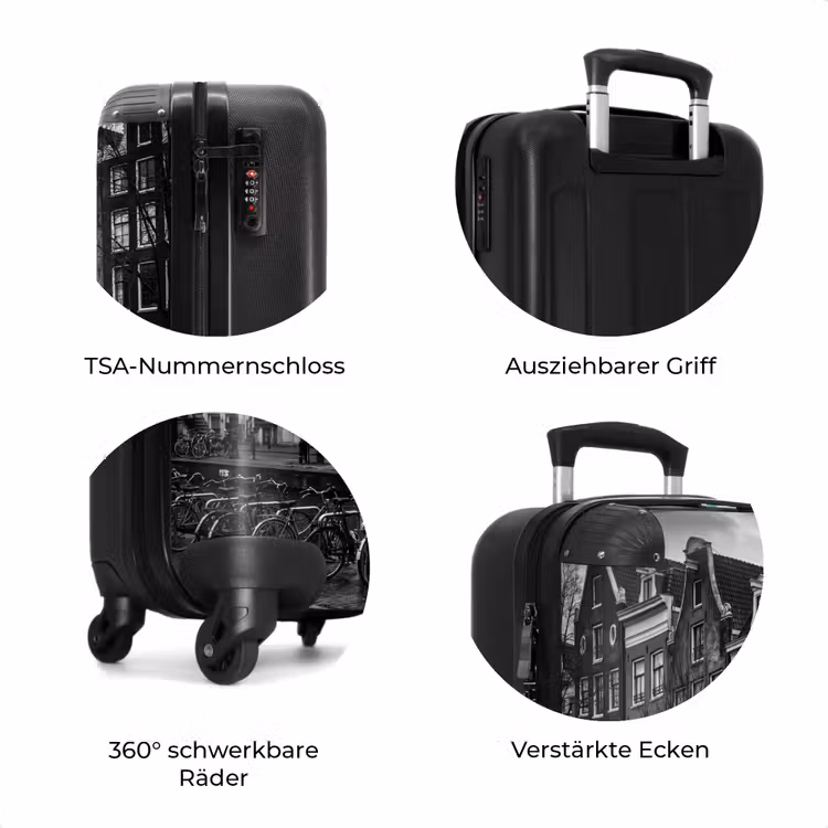 Koffer - Haus – Kanal – Amsterdam – Architektur – Schwarz-Weiß — 8