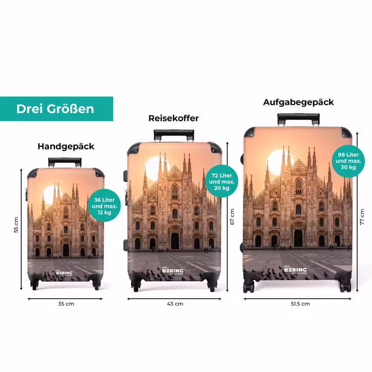 Koffer - Architektur – Mailand – Platz – Sonnenaufgang – Orange — 3
