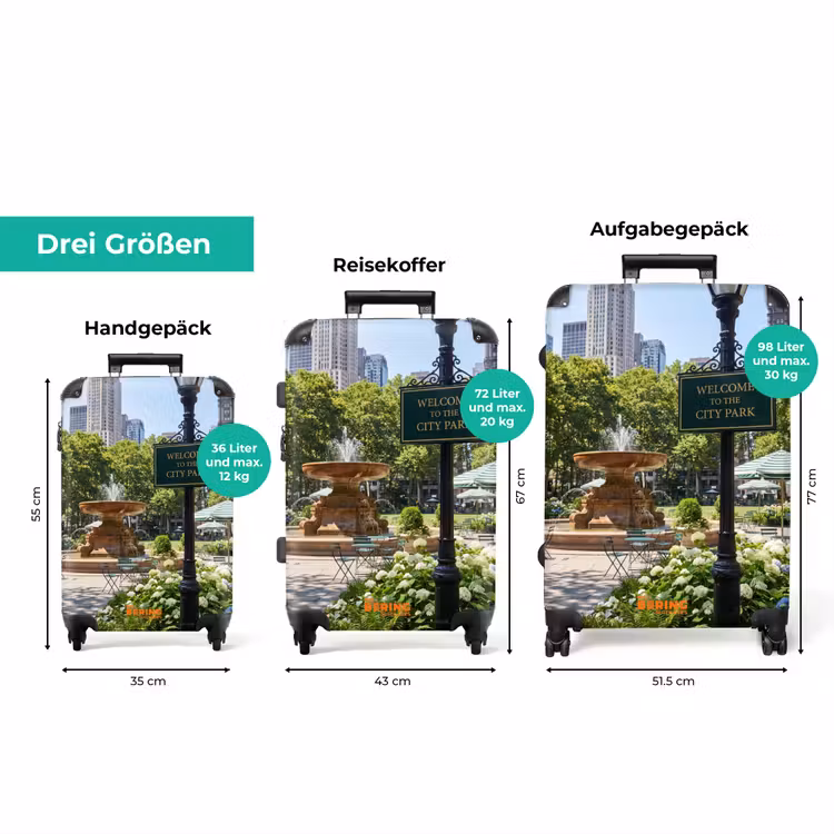 Koffer - Park – Springbrunnen – Stadt – Natur — 3