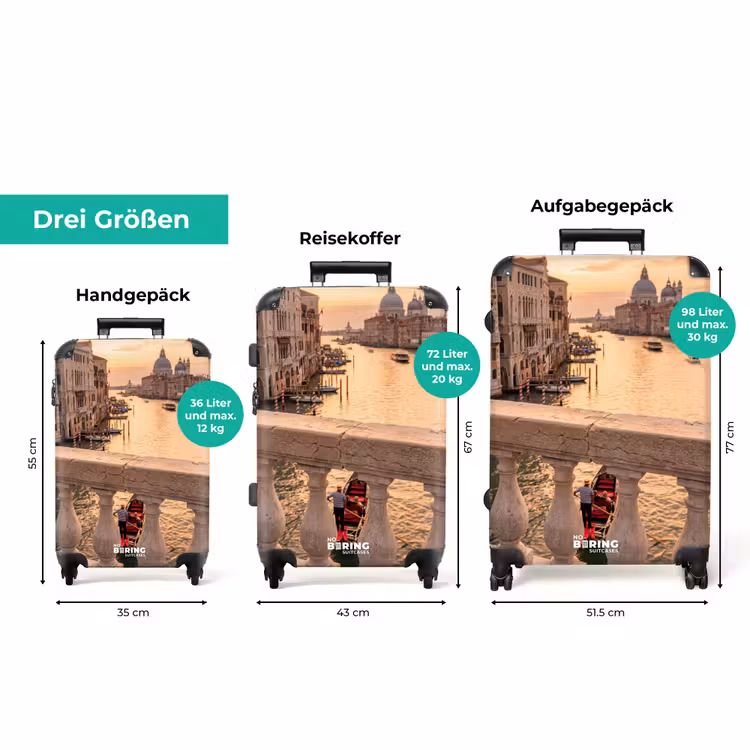 Koffer - Stadt – Venedig – Kanal – Sonnenaufgang – Architektur – Gold — 3