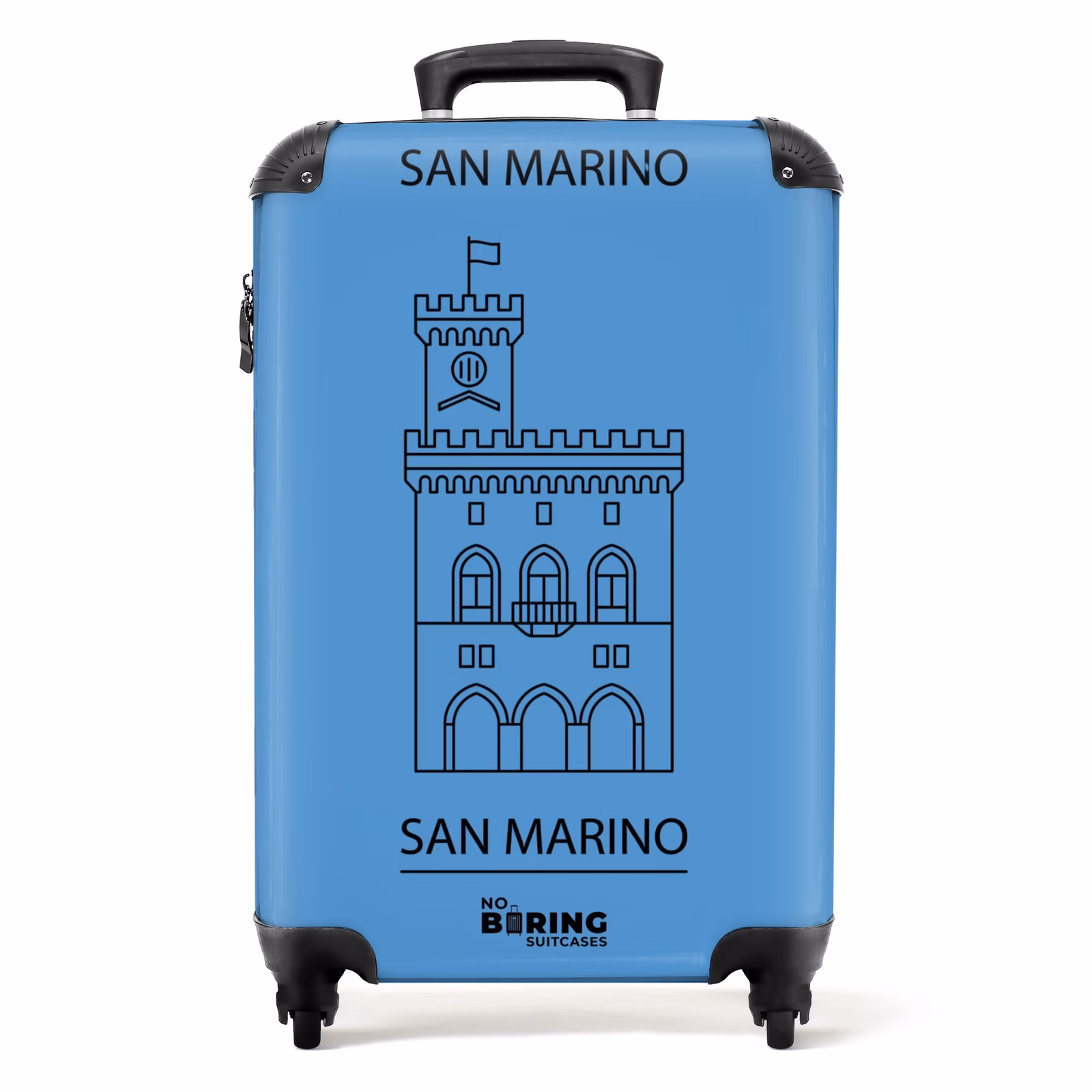 Koffer - Gebäude – San Marino – Architektur – Strichzeichnung – Blau — 1