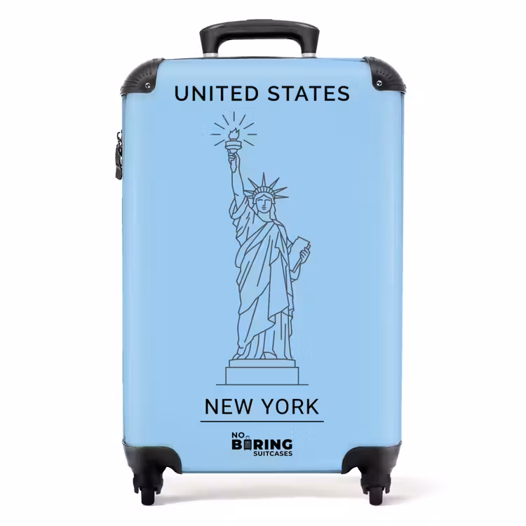 Koffer - Denkmal – Freiheitsstatue – New York – Minimalistisch – Blau — 1